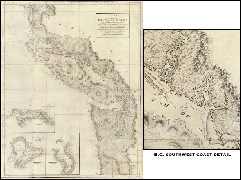 George Vancouver 1792 Sunshine Coast Exploration Map